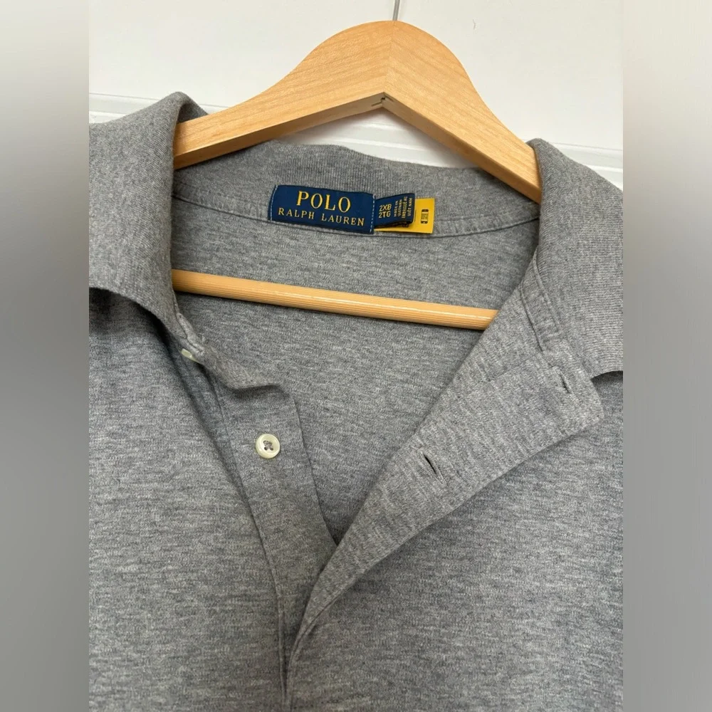 Polo Ralph Lauren Heather Gray Classic Polo Shirt Short Sleeve 2XB Big & Tall
